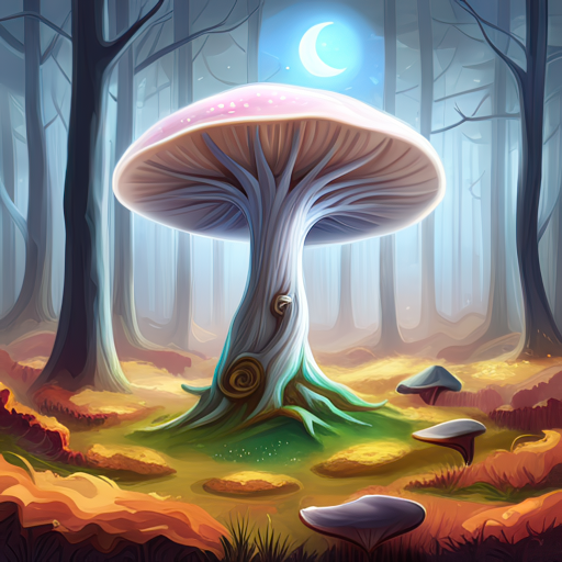 Large Mushroom in a Forest by lonewolf6738