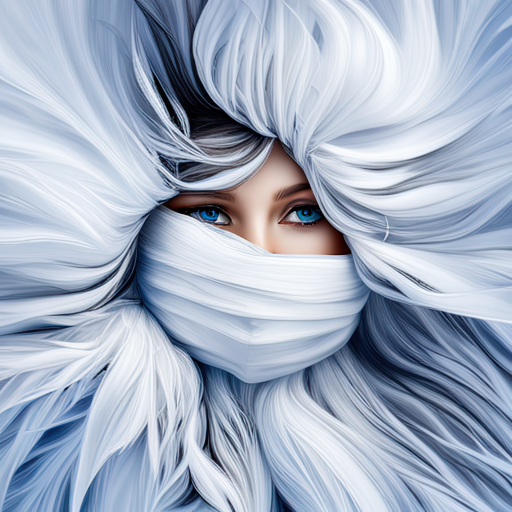 Woman with Blue Eyes Wrapped in White by lonewolf6738