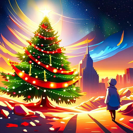 Girl Looking at a Christmas Tree by lonewolf6738