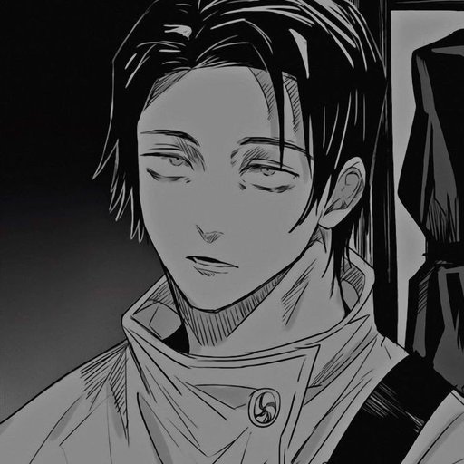 Manga style avatar of Yuta Okkotsu from Jujutsu Kaisen, featuring a monochrome profile picture with a detailed expression.