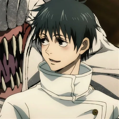 Avatar of Yuta Okkotsu, a character from the anime Jujutsu Kaisen, with a white collar and a background hint of monstrous teeth.