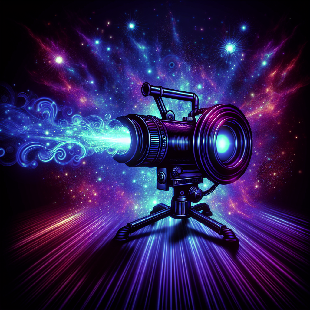 Avatar featuring a futuristic cannon with a glowing barrel against a vibrant cosmic background, perfect for profile pictures or gaming icons.
