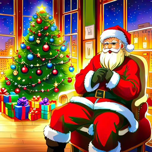 Santa Claus and Christmas Tree by lonewolf6738