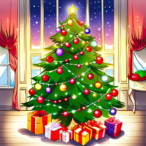 Christmas Tree with Presents under it by lonewolf6738