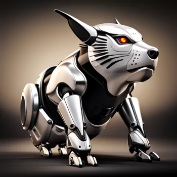  Silver Robot Dog of the Future