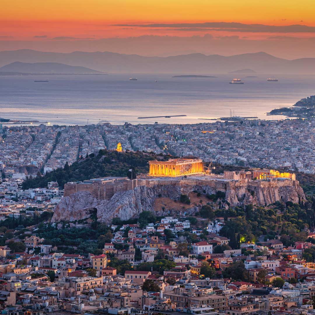 View over Athens and the Acropolis, Greece
