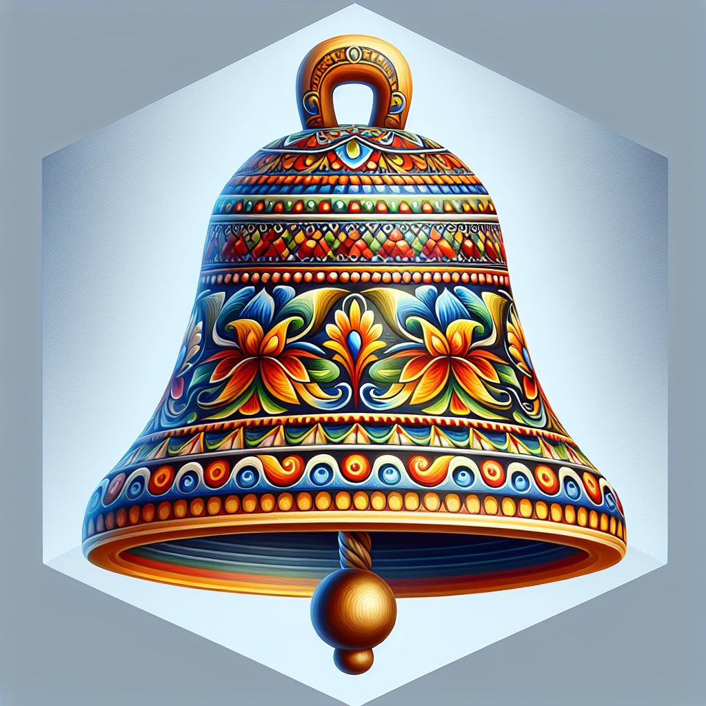 Decorative bell with ornate floral patterns in vibrant colors, used as a profile picture.