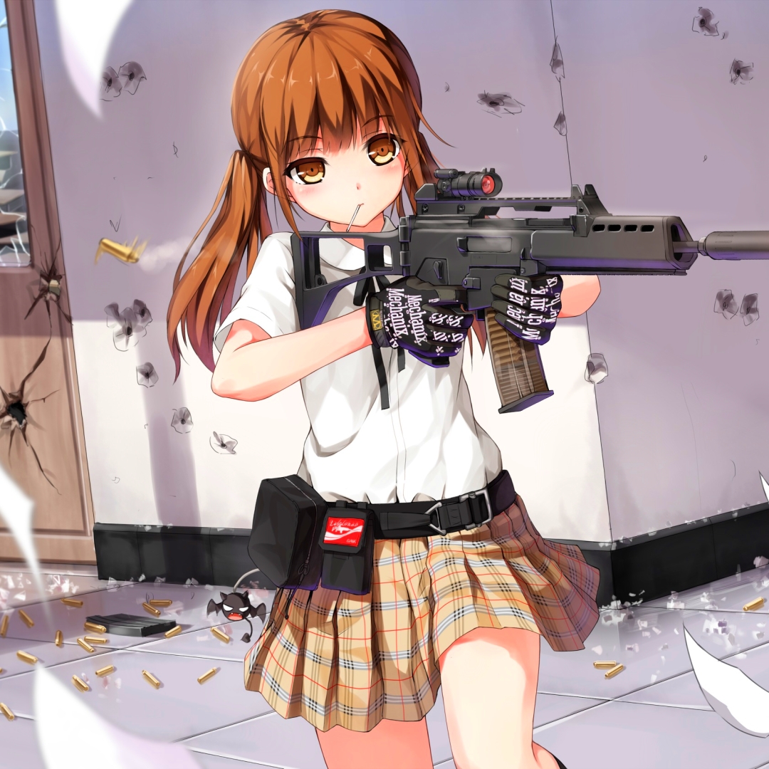 Anime Girl with gun by DragueCZ on DeviantArt