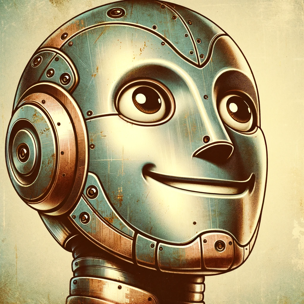 A smiling, metallic robot with large expressive eyes, designed as a forum avatar, combines charm and futurism in its profile picture.
