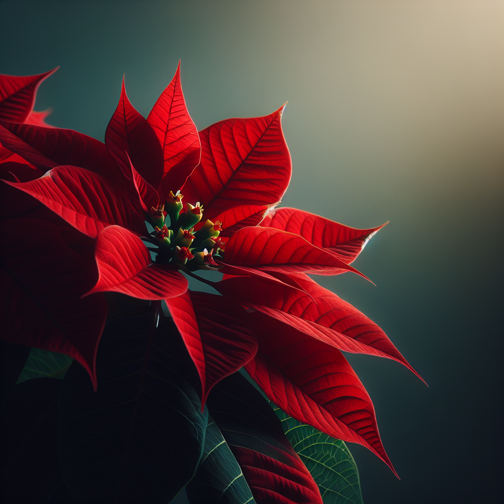 Vibrant poinsettia plant with lush red leaves serving as an elegant avatar or profile picture.