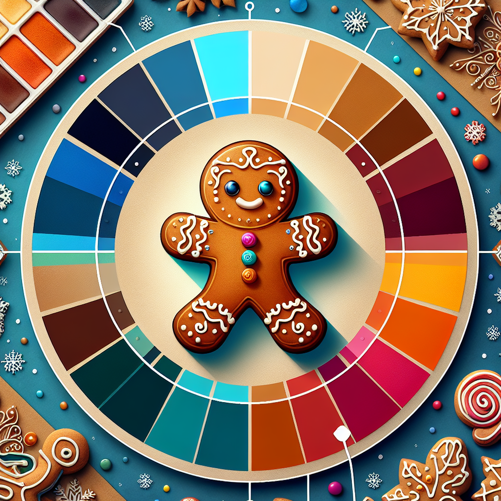 Colorful avatar featuring a cute gingerbread man with a sweet icing smile on a festive background.