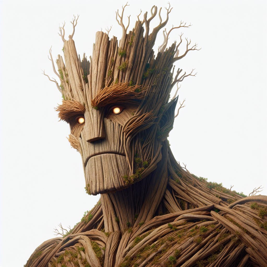 Avatar image of Groot, a character designed with intricate wooden textures and glowing eyes, against a neutral background.