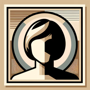 Beige-toned abstract avatar with geometric design for profile picture use.