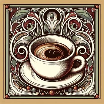 A beautifully illustrated profile photo featuring an espresso cup surrounded by intricate floral designs. The art captures the essence of coffee culture in an elegant style.