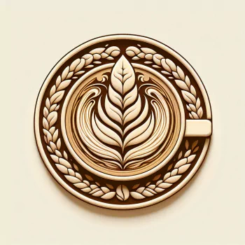 Stylized coffee cup with intricate latte art design for profile picture.