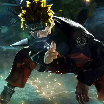 Forum avatar of Naruto Uzumaki from the Jump Force video game, crouched in a dynamic battle pose with an intense, determined gaze.