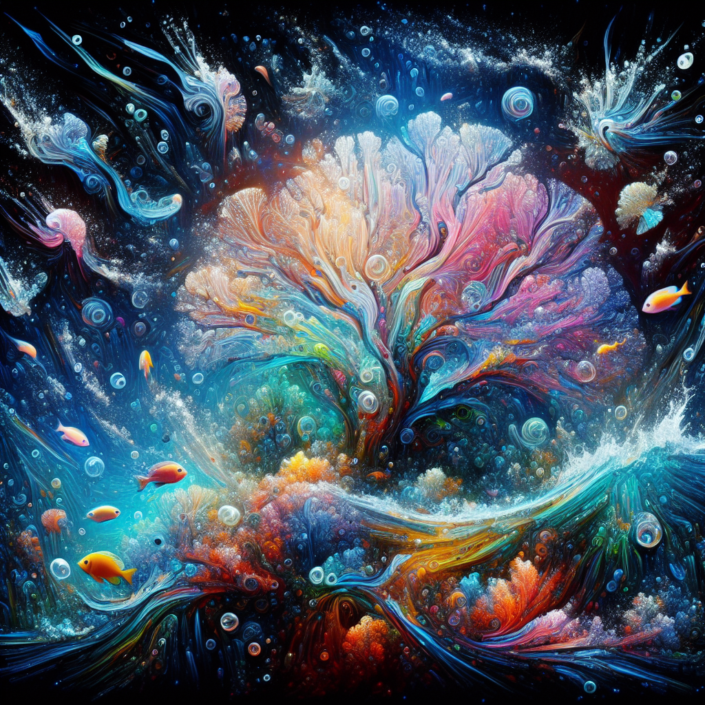 Colorful cosmic tree painting avatar with vibrant space and nature elements.