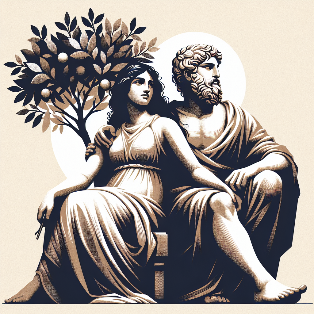 Classic-style illustration of two figures resembling Greek mythology characters as an avatar.