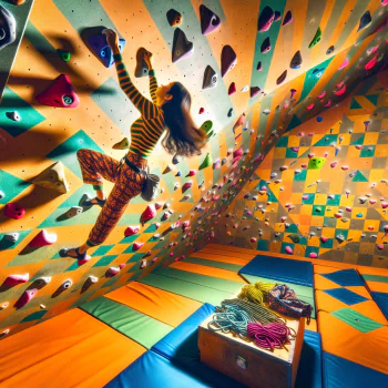 Dynamic avatar of a person bouldering in an indoor climbing gym, with colorful walls and climbing holds.