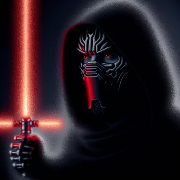 Profile picture of a Sith character from Star Wars, featuring a menacing dark figure with a red lightsaber.