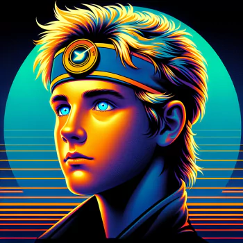 Stylized Boruto avatar with vibrant neon colors for a profile picture.