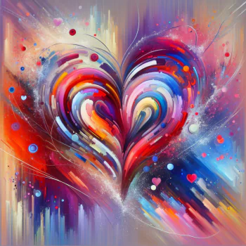 Colorful abstract heart painting for Valentine's Day profile picture/avatar.