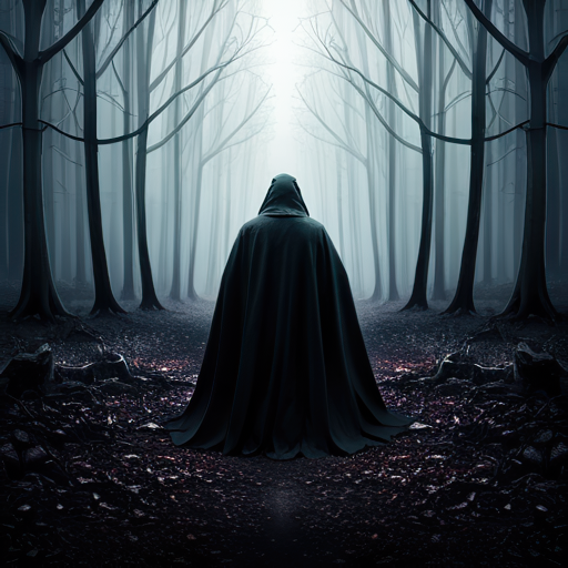 Clocked Hooded Man in a Dark Forest by lonewolf6738