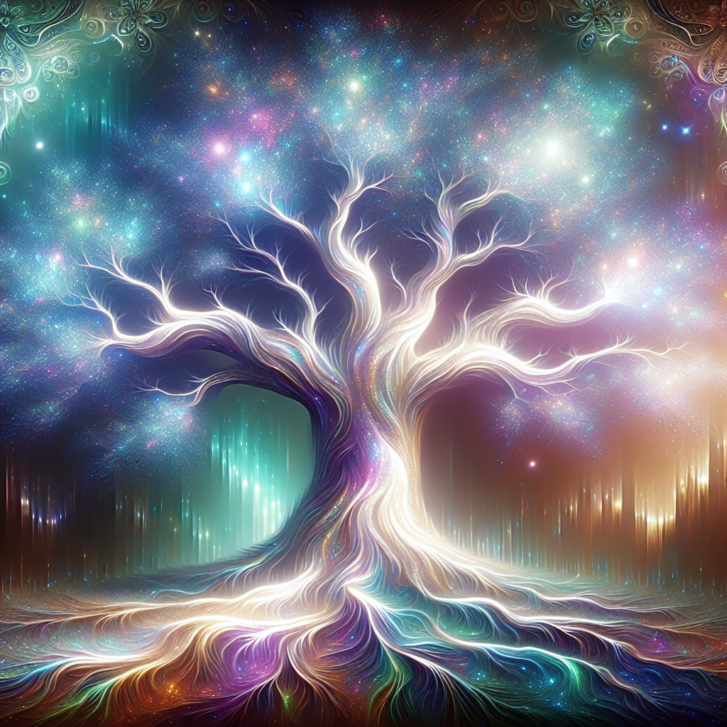 Avatar image of a vibrant Yggdrasil tree with cosmic background, illustrating the Norse mythology's World Tree concept.