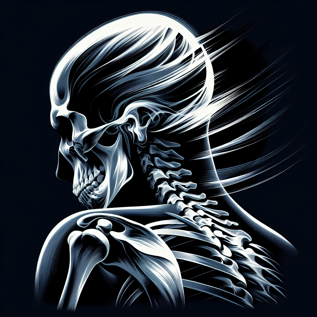 Profile photo featuring a stylized X-ray illustration of a human skeleton in a dynamic pose, with a focus on the skull and upper spine.