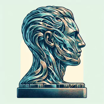 Stylized profile illustration of a classical sculpture bust for use as an avatar or profile picture.