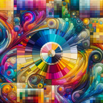 Colorful abstract avatar featuring a vibrant color wheel and artistic patterns.