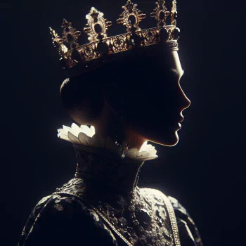 Silhouette of a regal figure with a crown avatar for profile picture, tagged with royalty.