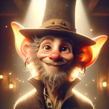 Goofy cartoon character avatar with big ears, a whimsical smile, and a tall hat, tagged as 'goofy ahh' for a profile picture.