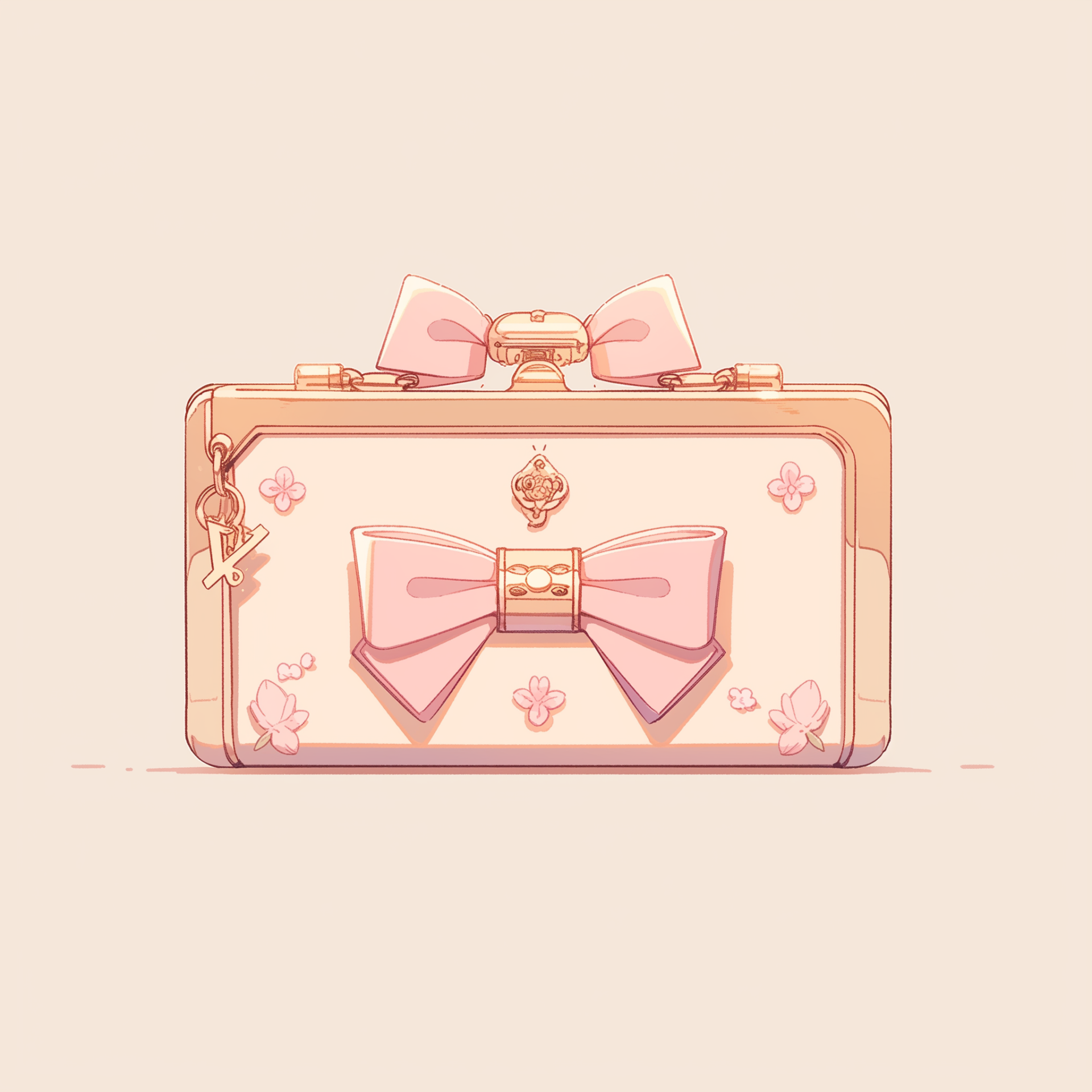 Forum avatar featuring an illustrated pink purse adorned with a large bow and floral accents, presenting a chic and elegant design.