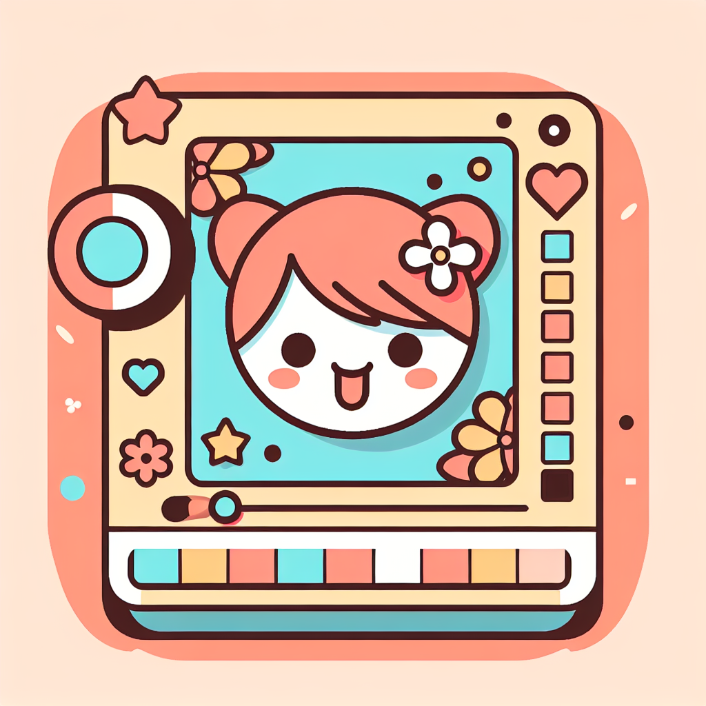 A playful Sanrio-inspired avatar featuring a cute character with pink hair and decorative flowers, set against a colorful background adorned with stars and hearts.