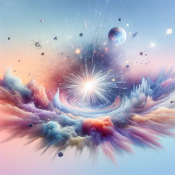 Vivid avatar featuring an artistic depiction of the Big Bang, with explosive, colorful cosmic elements and celestial bodies.