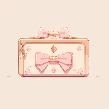 Forum avatar featuring an illustrated pink purse adorned with a large bow and floral accents, presenting a chic and elegant design.