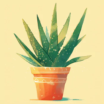 Illustrated avatar of a healthy aloe vera plant in a terracotta pot, perfect for a plant-themed profile picture.