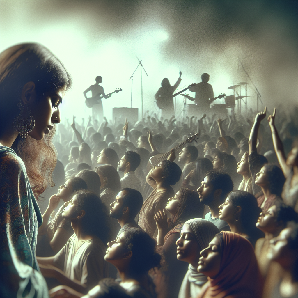 Avatar image featuring a lively concert crowd with a band performing on stage in the background, capturing the energy of live music events.