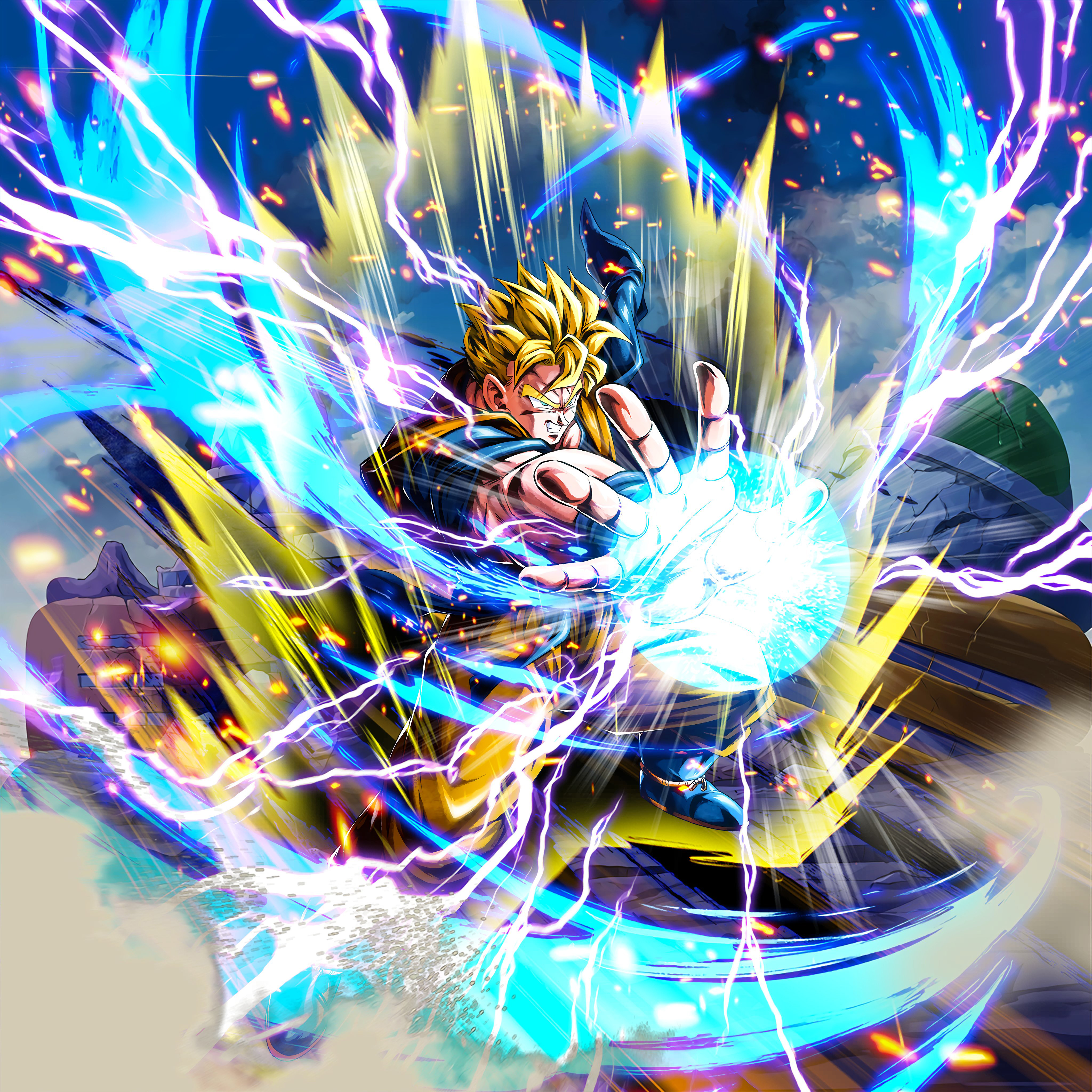 Avatar of Super Saiyan 2 Gohan unleashing power in Dragon Ball Legends game artwork, ideal for profile picture use.