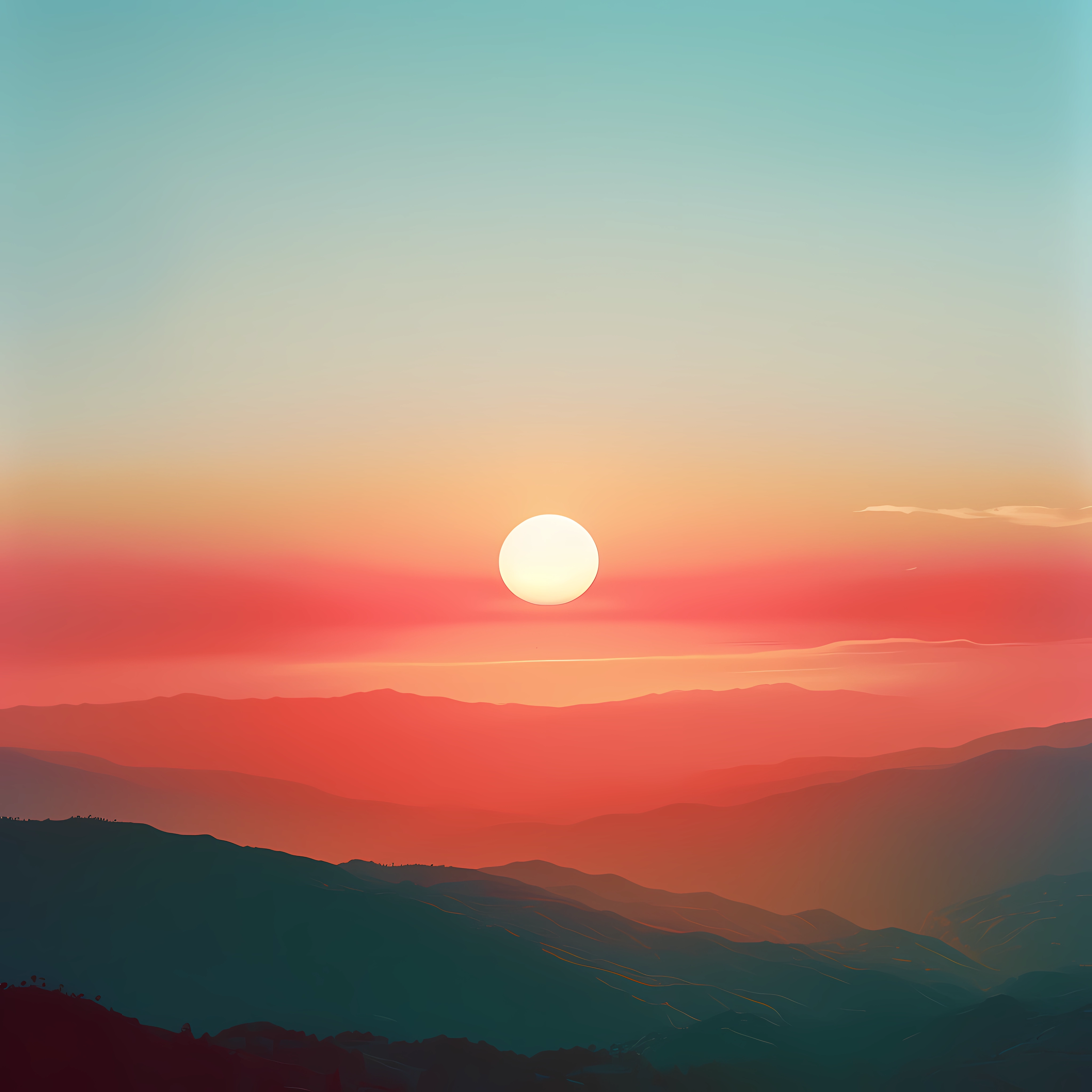 Stunning avatar of a sunrise over the mountains, with vibrant hues of red and orange painting the horizon.