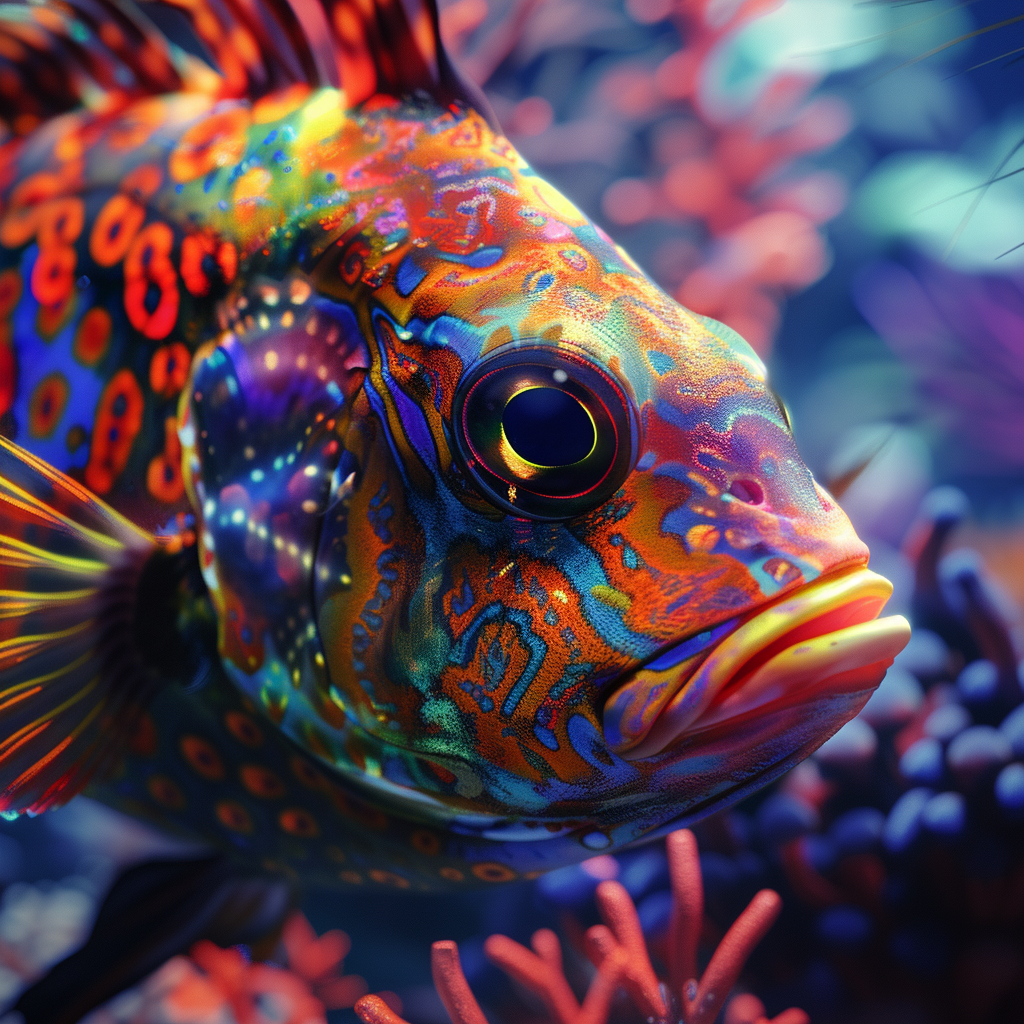 Vibrant tropical fish avatar with a detailed and colorful pattern, ideal for aquarium enthusiasts' profile picture.
