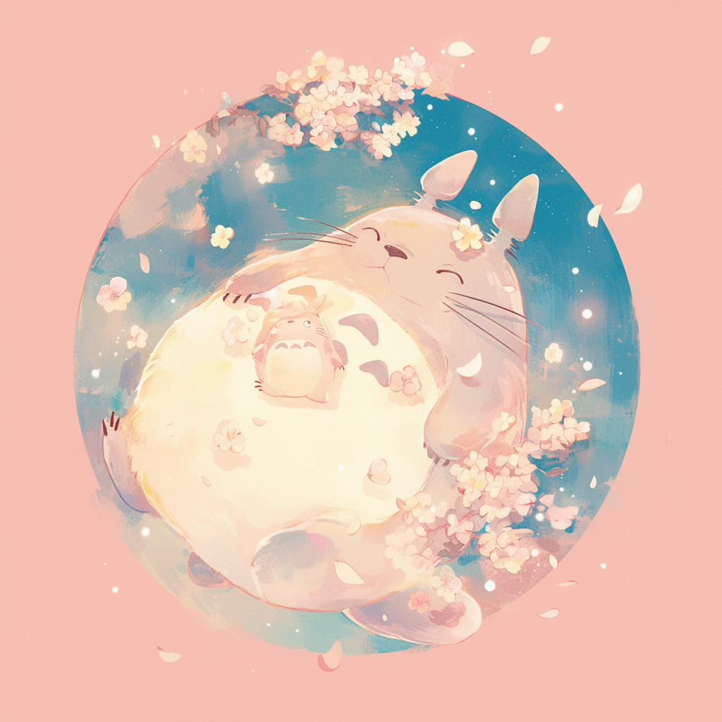 Anime Totoro Avatar - Charming Sakura Background by robokoboto