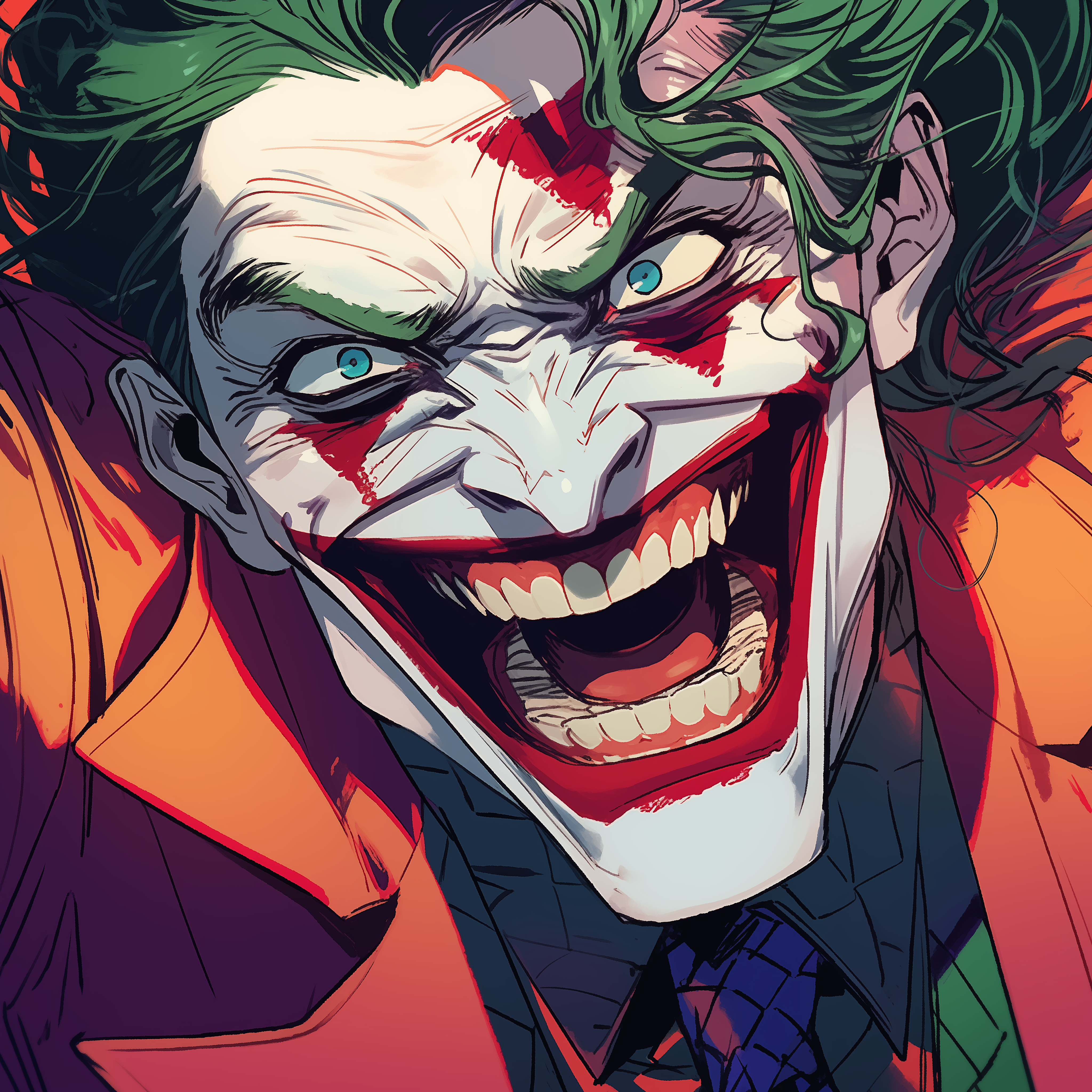 Avatar of the iconic Joker character from DC Comics, displaying his menacing grin and vibrant purple and green costume.