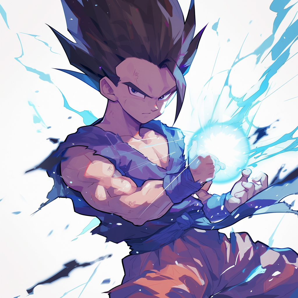 Dynamic avatar of Gohan from Dragon Ball charging energy with intense expression, encapsulating the anime's spirited action.