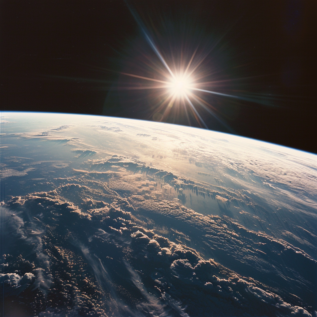 NASA-themed avatar featuring a breathtaking view of Earth from space with the sun peaking over the horizon.