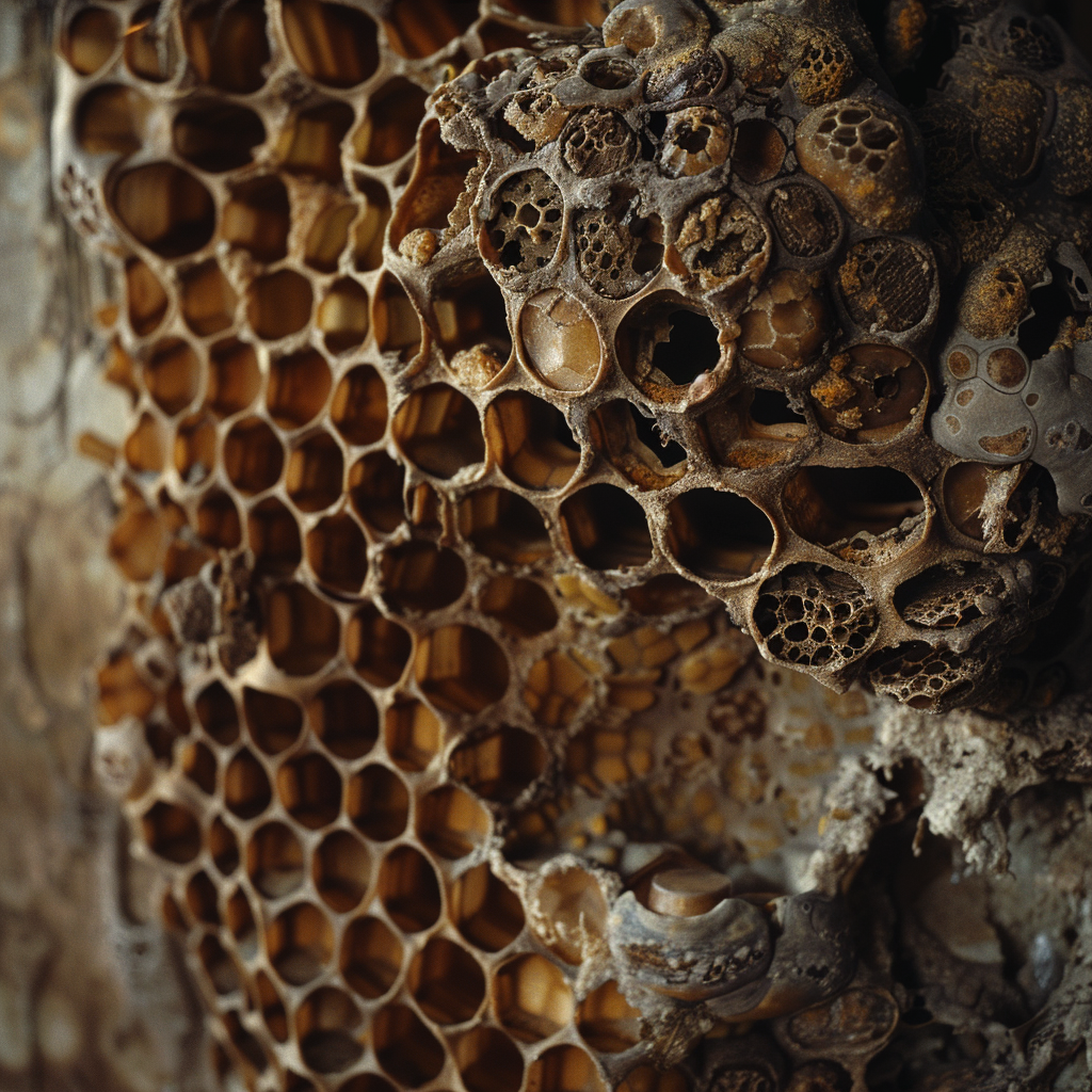 Close-up view of a natural beehive texture, used as a profile picture/avatar.