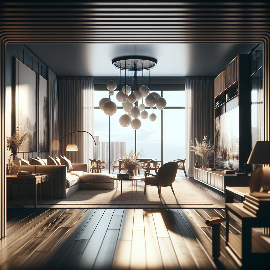 Luxurious modern living room interior with elegant furniture and stylish design elements, suitable as a sophisticated avatar or profile picture for interior design enthusiasts.