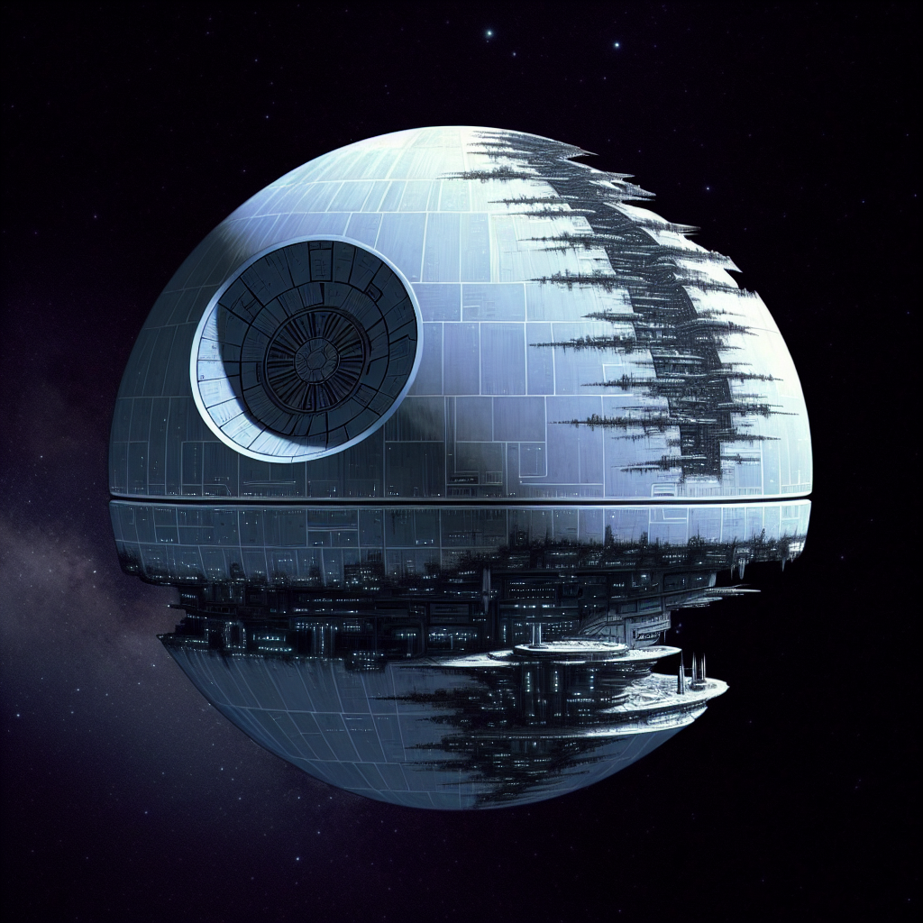 Profile photo of the Death Star against a starry space background.