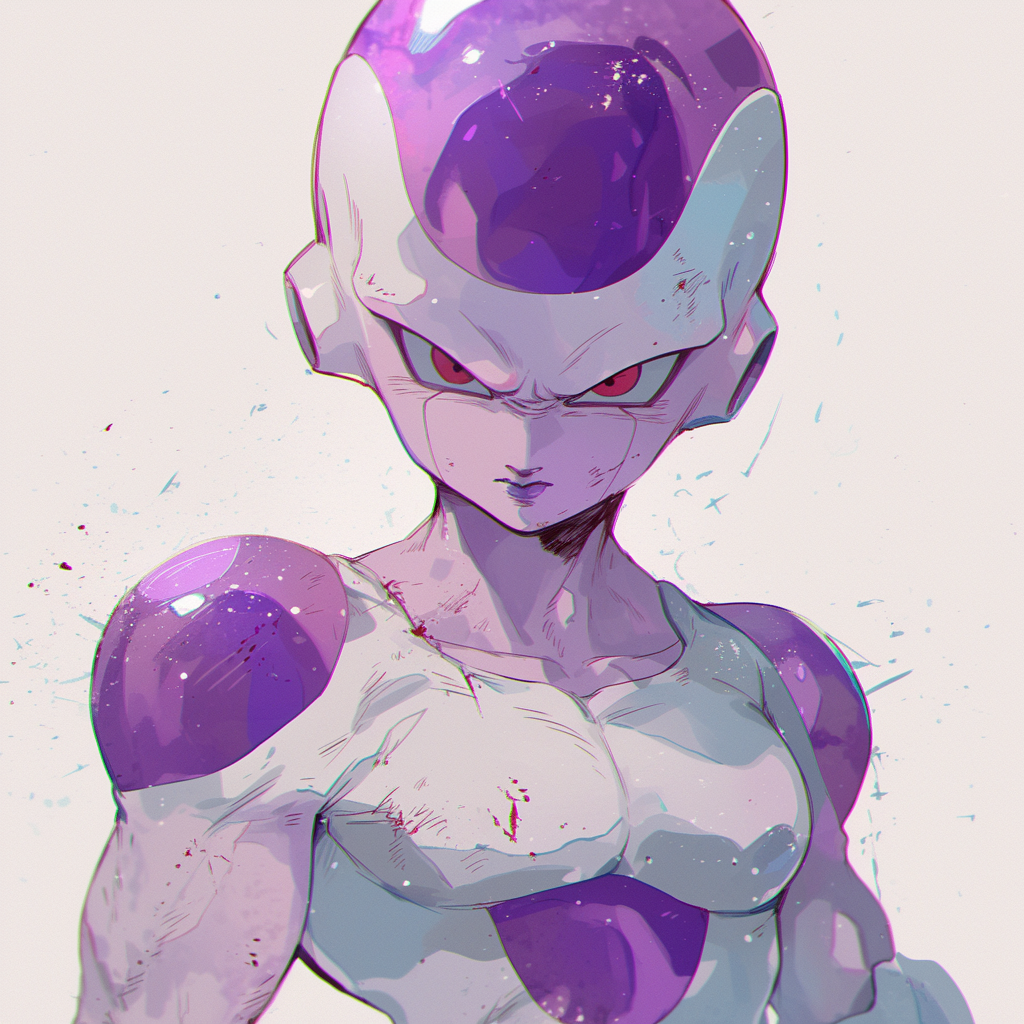 Avatar image of Frieza from Dragon Ball with a stylized artistic background.